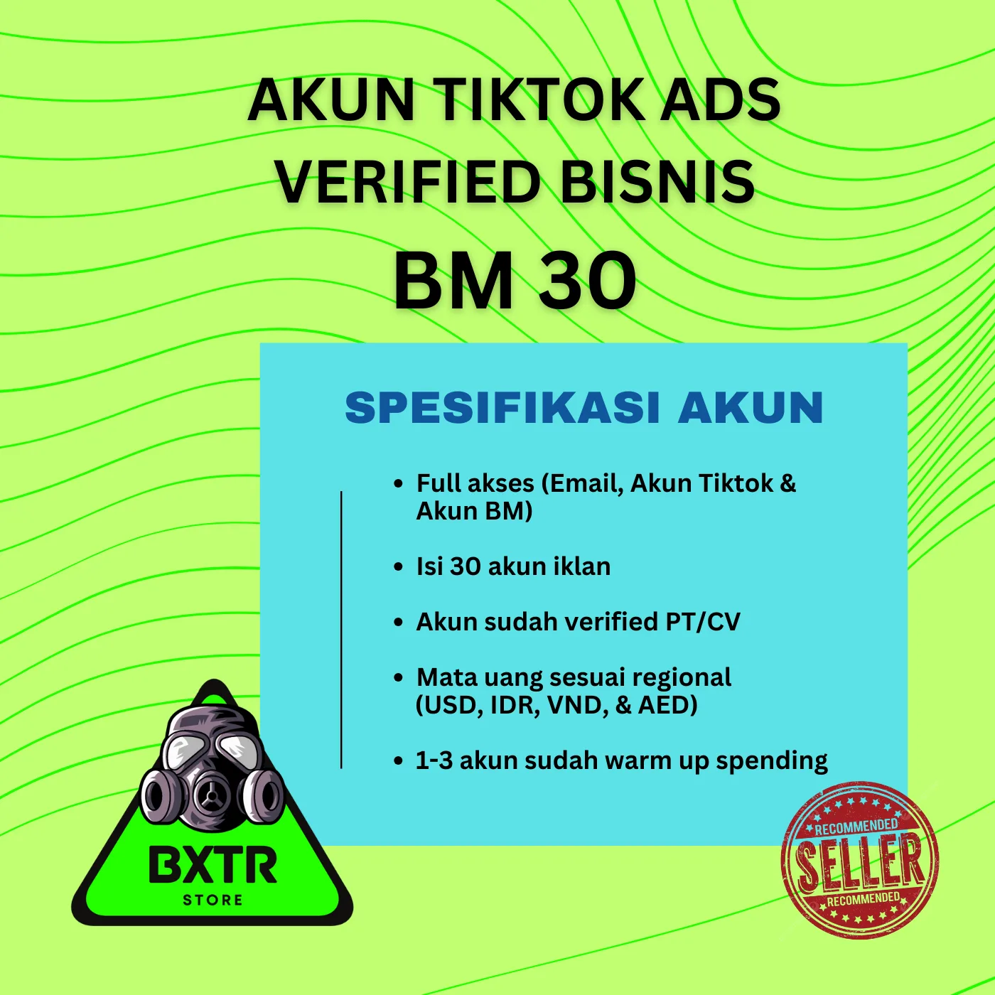 Akun Tiktok Ads BM30 Verified USA (30 akun iklan)