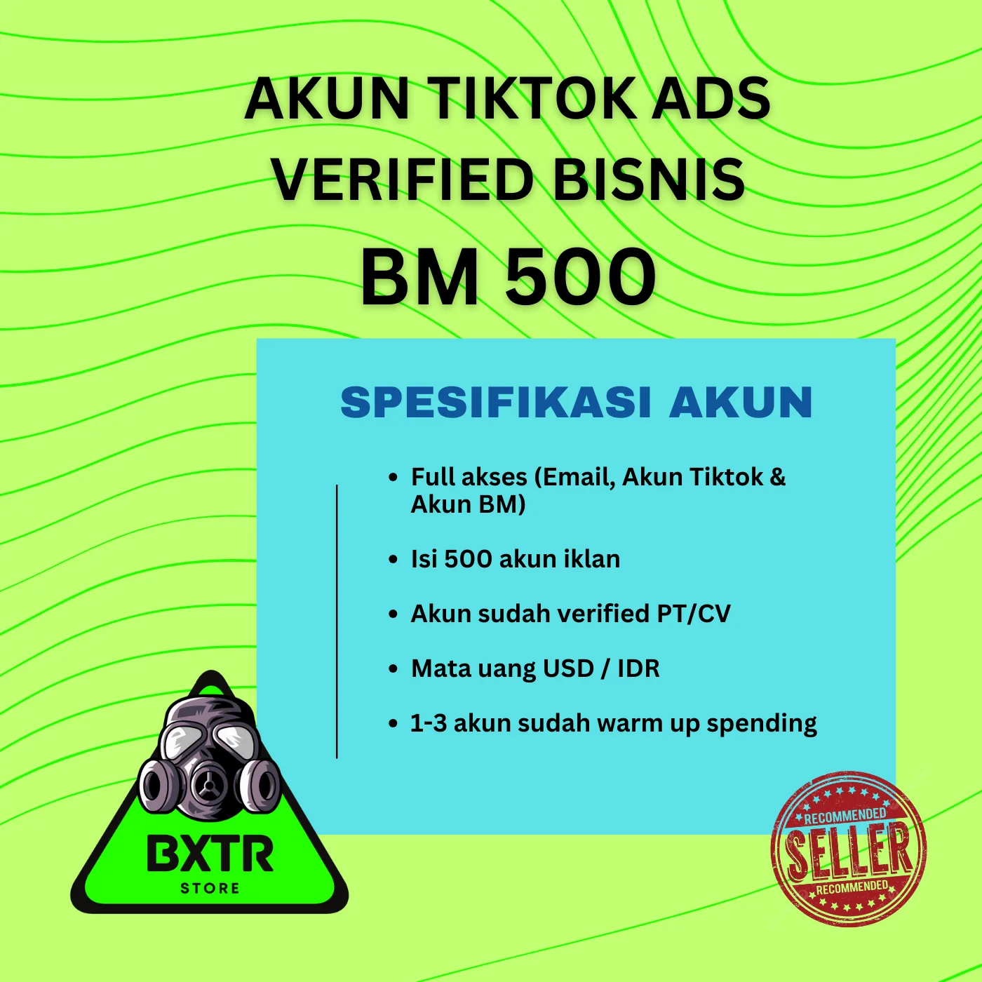 Akun Tiktok Ads BM500 Verified INDO (500 akun iklan)